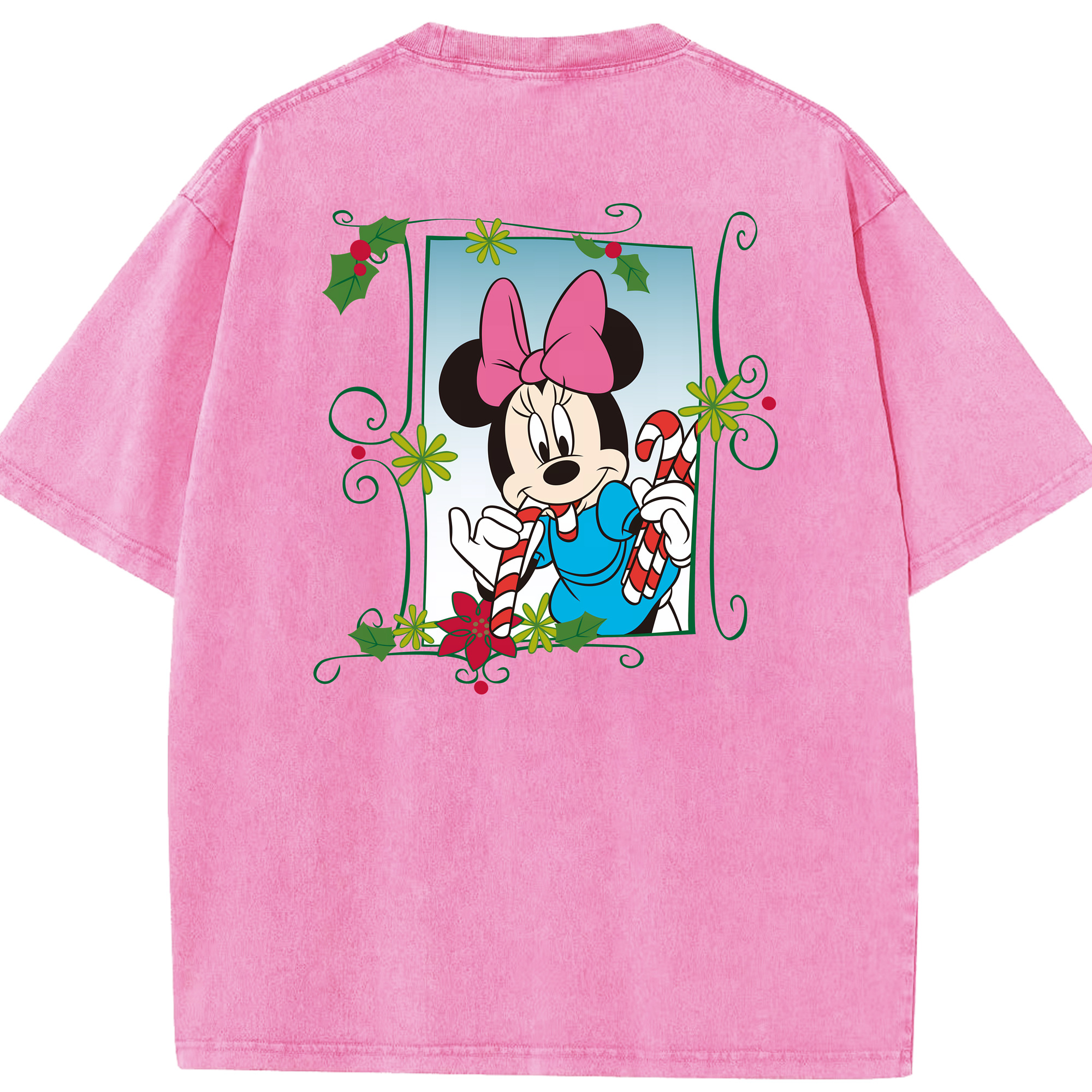 （画像用） ミッキーマウス Mickey Mouse 綿100% ヴィンテージ風 半袖Tシャツ（背面プリント）